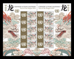 United Nations (New York) 2024 Mih. 1906/07 Lunar New Year. Year Of The Dragon (M/S) MNH ** - Nuevos