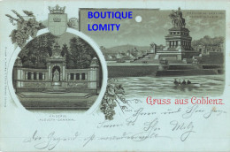 Allemagne Gruss Aus Coblenz CPA + Timbre Reich Cachet Coblenz 1898 , Kaiser Wilhelm Kaiserin Augusta Denkmal - Koblenz