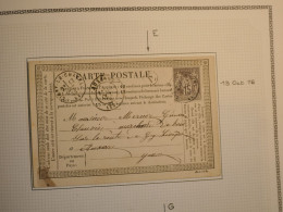 DO 35 FRANCE  CARTE  RR 1876 PETIT BUREAU LIGNY CHATEL   A AUXERRE +SAGE 15C +CACHET E +VU BEHR.DISPERSION COLLECTION+++ - 1849-1876: Klassieke Periode