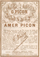 00105 "G. PICON  - CHEVALIER DE LA LEGION D'HONNEUR - AMER PICON" ETICHETTA  FINE XIX  SECOLO - Alcoholes Y Licores