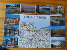 22 - COTES D'ARMOR - Carte Géographique - Contour Du Département Avec Multivues - Carte Geografiche