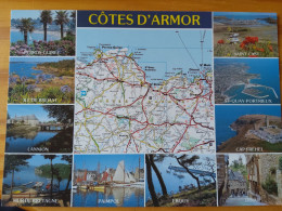 22 - COTES D'ARMOR - Carte Géographique - Contour Du Département Avec Multivues - Mapas