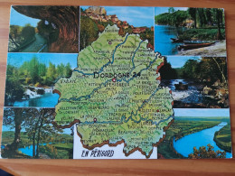 24 - DORDOGNE - Carte Géographique - Contour Du Département Avec Multivues - Landkaarten