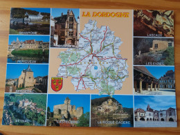 24 - DORDOGNE - Carte Géographique - Contour Du Département Avec Multivues - Cartes Géographiques