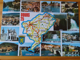 25 - DOUBS - Carte Géographique - Contour Du Département Avec Multivues - Landkaarten