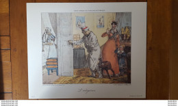 LITHOGRAPHIE LANGLUME EDITION PARIENTE 1989 L'INDIGESTION  36 X 29 CM  AMBOISE TARDIEU EDITEUR DU BATTOIR - Lithographies