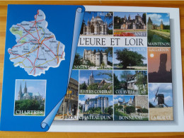 28 - EURE ET LOIR - Carte Géographique - Contour Du Département Avec Multivues - Maps