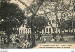 TONKIN HANOI SOLDATS D'INFANTERIE COLONIALE JOUANT AUX DOMINOS - Vietnam