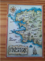 29 - FINISTERE - Carte Géographique - Contour Du Département - Maps