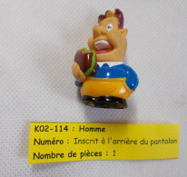 Kinder - Pique-nique - Homme Avec Burger, Tête En Caoutchouc - K02 114 - Sans BPZ - Steckfiguren