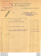 FACTURE 1927 A.  VANHOUTE LILLE 24 RUE BOUCHER DE PERTHES - 1900 – 1949