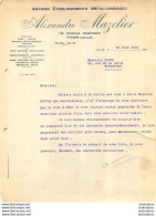 ECRIT DOCUMENT DE 1934 ALEXANDRE MAZELIER LILLE 13 AVENUE CHAMPON - 1900 – 1949