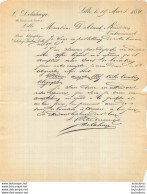 ECRIT DOCUMENT DE 1884 LILLE L. DELAHAYE 116 BD VAUBAN - 1800 – 1899