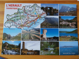 34 - HERAULT - Carte Géographique - Contour Du Département Avec Multivues - Mapas