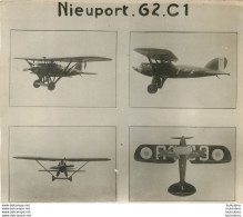 AVION NIEUPORT G2 C1 AVEC CARACTÉRISTIQUES  AU VERSO PHOTO ORIGINALE FORMAT 15.50 X 13 CM - Aviación