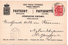 78347 - Finnland - 1887 - 10P Wappen GAKte BahnpostStpl FINSKA KUPE POSTEXPED 23 No.4 -> HELSINGFORS - Brieven En Documenten