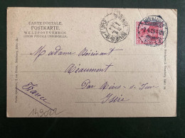 CP ALSACE URWEILER TP GERMANIA 10 OBL.2 4 05 MULHAUSEN Pour La FRANCE - Brieven En Documenten