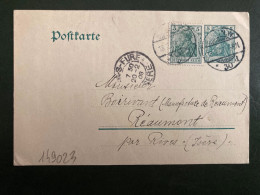 CP EP GERMANIA 5 + TP GERMANIA 5 OBL.18 2 08 BERLIN, W Pour La FRANCE - Briefe U. Dokumente