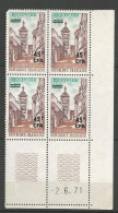 REUNION N° 397 Bloc De 4 Coin Daté 2/6/71 NEUF** LUXE SANS CHARNIERE NI TRACE / Hingeless  / MNH - Nuovi