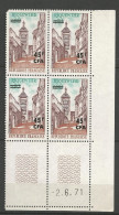 REUNION N° 397 Bloc De 4 Coin Daté 2/6/71 NEUF** LUXE SANS CHARNIERE NI TRACE / Hingeless  / MNH - Unused Stamps