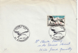 Frankrijk 1973, Letter Sent To Grand Quevilly, Alsace Stork - Cartas & Documentos