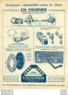 JEEP POUR TRAVAUX AGRICOLES ETS FOURNIER LEVALLOIS PERRET  FEUILLET TECHNIQUE 27 X 21 CM - Landwirtschaft