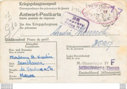 LETTRE PRISONNIER DE GUERRE STALAG IV F HARTMANNSDORF CHEMNITZ  1944  MONNET ANDRE N°36217 - Dokumente