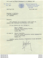 COURRIER DE L'AMBASSADE DE GRANDE BRETAGNE  A G. BAILLEUL RECHERCHANT DES ANCIENS AVIATEURS DE LA RAF - 1939-45