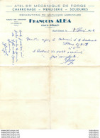 ALGERIE OUED ZENATI ATELIER DE MECANIQUE FRANCOIS ALBA  02/1956 FACTURE FORMAT 27.50 X 21 CM - Other & Unclassified