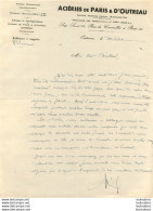 ACIERIES D'OUTREAU COURRIER ADRESSE A BAILLEUL GEORGES SUITE A SA LIBERATION DE LA CITADELLE D'AMIENS 10/1944 - 1939-45