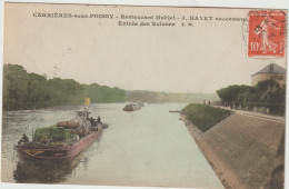 Yvelines : CARRIERES  Sous  Poissy : Restaurant Hublet , Entrée  écluses , Bateau  Péniche - Carrieres Sous Poissy