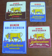 LOT 4 ETIQUETTES ULMER GOLD OCHSEN - ALLEMAGNE - TAUREAU - NEUVES ET DIFFERENTES - Beer