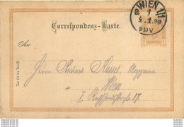 ENTIER POSTAL AUTRICHE WIEN  1899 - Brieven En Documenten