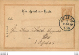 ENTIER POSTAL AUTRICHE 1899 VINDOBONA VIENNE - Brieven En Documenten