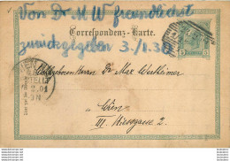 ENTIER POSTAL AUTRICHE 1901 VINDOBONA VIENNE P1 - Brieven En Documenten