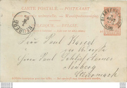 ENTIER POSTAL  BELGIQUE BLANKENBERGHE 1896 - 1893-1900 Fijne Baard