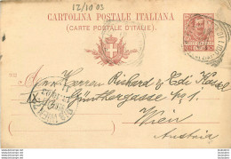 ENTIER POSTAL 1903 ITALIE - Autres & Non Classés