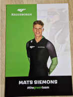 Card Mats Siemons - Team Reggeborgh - 2023-2024 - Ice Speed Skating Eisschnelllauf Patinage De Vitesse Schaatsen - Wintersport