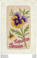 CARTE BRODEE TENDRES PENSEES - Embroidered