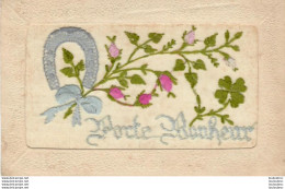 CARTE BRODEE PORTE BONHEUR FER A CHEVAL - Embroidered