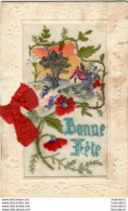 CARTE BRODEE OUVRANTE BONNE FETE AVEC CORDON  ECRITE DE TOULON EN 1926 - Bordados