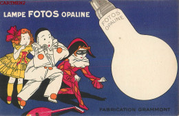 PUBLICITE LAMPE FOTOS OPALINE PIERROT ARLEQUIN AMPOULE ILLUSTRATEUR - Publicité