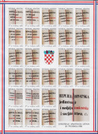 KROATIEN , Croatia , 1991 , ** , MNH , Postfrisch , Mi.Nr.14 -19 B , Zwangszuschlagsmarken , Ganze Bogen - Kroatië