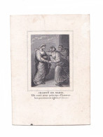 Charité De Marie, Qui Honorait Les Personnes âgées, Citation De Saint Ambroise, Gravure Ancienne - Andachtsbilder