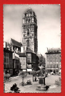 (RECTO / VERSO) RODEZ EN 1957 - N° 101 - PLACE DE LA CITE ET CLOCHER DE LA CATHEDRALE - BEAU CACHET - FORMAT CPA - Rodez