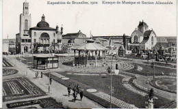 BELGIQUE -  BRUXELLES - Exposition De 1910 - Kiosque De Musique Et Section Allemande - Mostre Universali