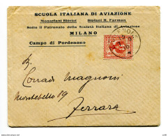 1910 Pordenone Scuola Di Aviazione - Busta Intestata Della Scuola - Marcofilie