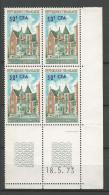 REUNION N° 416 Bloc De 4 Coin Daté 18/5/73 NEUF** LUXE SANS CHARNIERE NI TRACE / Hingeless  / MNH - Ungebraucht