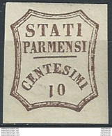 1859 Parma 10c. Bruno MNH Sassone N. 14b - Modena