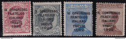 1922 Regno Di Italia, N° 123/126 Serie Di 4 Valori MLH/* Certificato Biondi Sig - Otros & Sin Clasificación